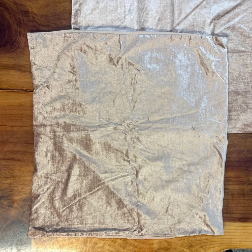 West Elm Pillow Euro Sham LOT OF 2 Velvet Pink Cotton Z4-29